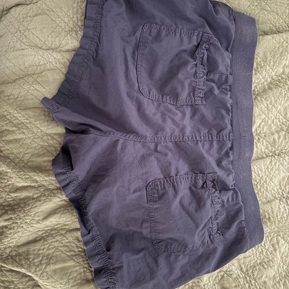 a.n.a Purple Athletic Shorts with Elastic Waistband and Relaxed Fit - Picture 2 of 3